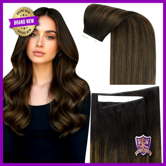Human Hair Tape-In Extensions 50g Thin Weft No Visible Tracks Reusable main image 4
